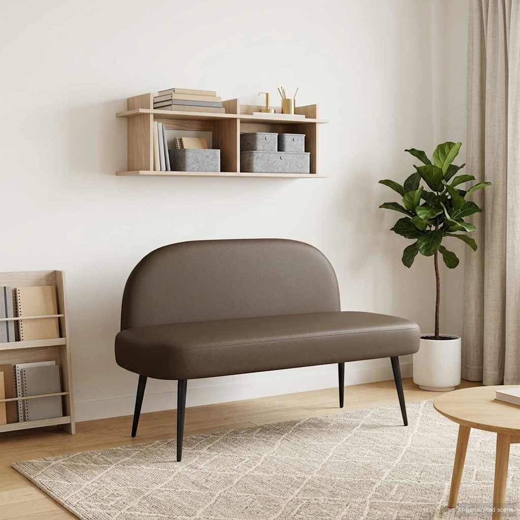 Beklede bank met rugleuning Grijs 110 x 60 x 76 cm Kunstleer is nu te koop bij PeponiXL, paradijselijk wonen!