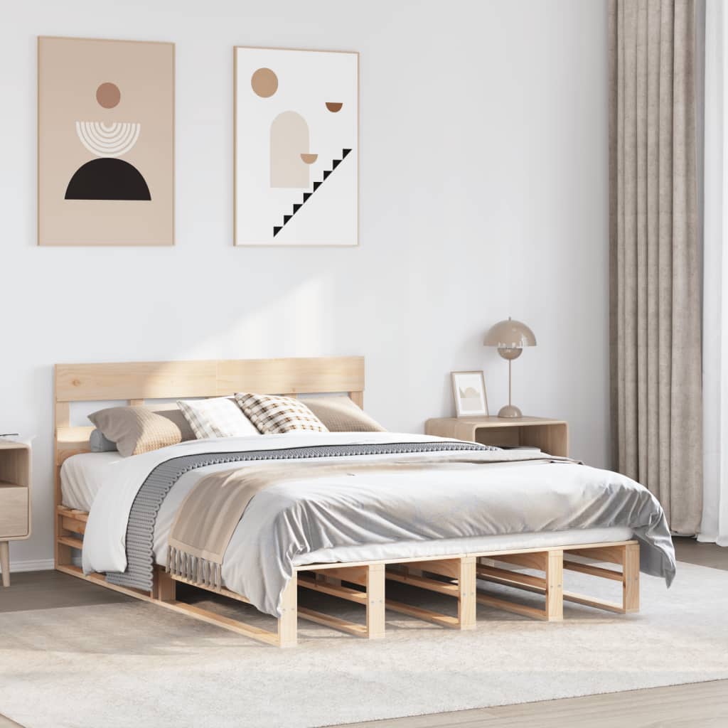 Bedframe zonder matras massief grenenhout 140x190 cm is nu te koop bij PeponiXL, paradijselijk wonen!