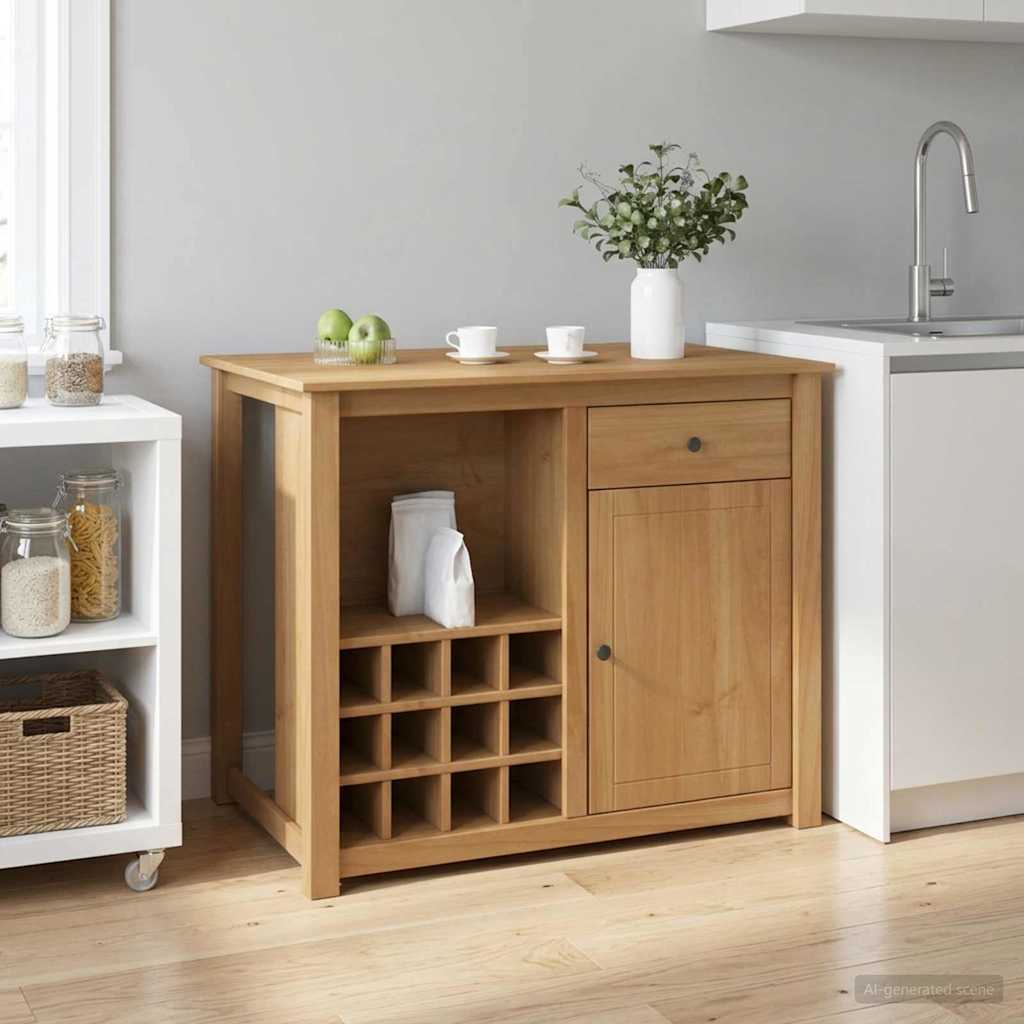 Keuken Trolley PANAMA 2 pcs Honing Wax 112 x 77 x 90 cm is nu te koop bij PeponiXL, paradijselijk wonen!