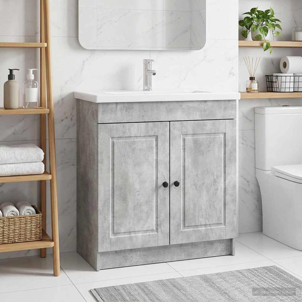Badkamer onder wastafel kast Betongrijs 78,5 x 37,5 x 81 cm is nu te koop bij PeponiXL, paradijselijk wonen!