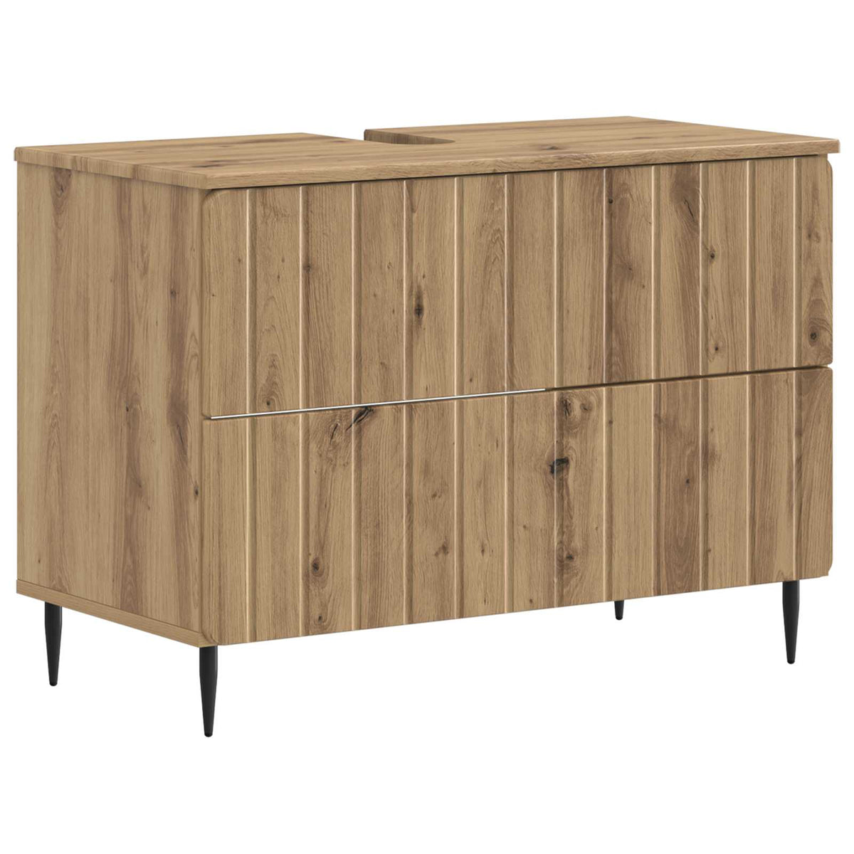 Badkamer wastafelkast ZWOLLE Artisanaal eiken 82 x 41 x 58,5 cm is nu te koop bij PeponiXL, paradijselijk wonen!