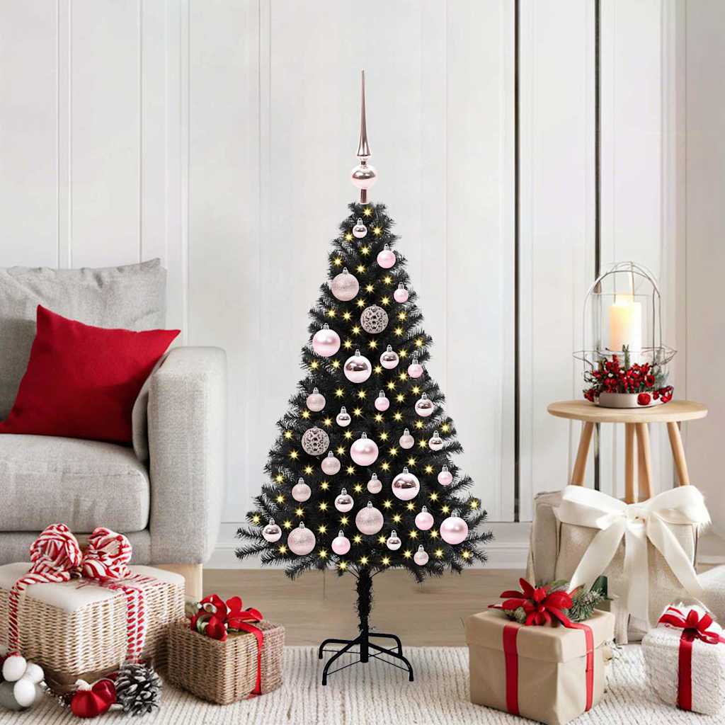 Kerstboom met 150 LED met standaard Zwart 120 cm PVC is nu te koop bij PeponiXL, paradijselijk wonen!