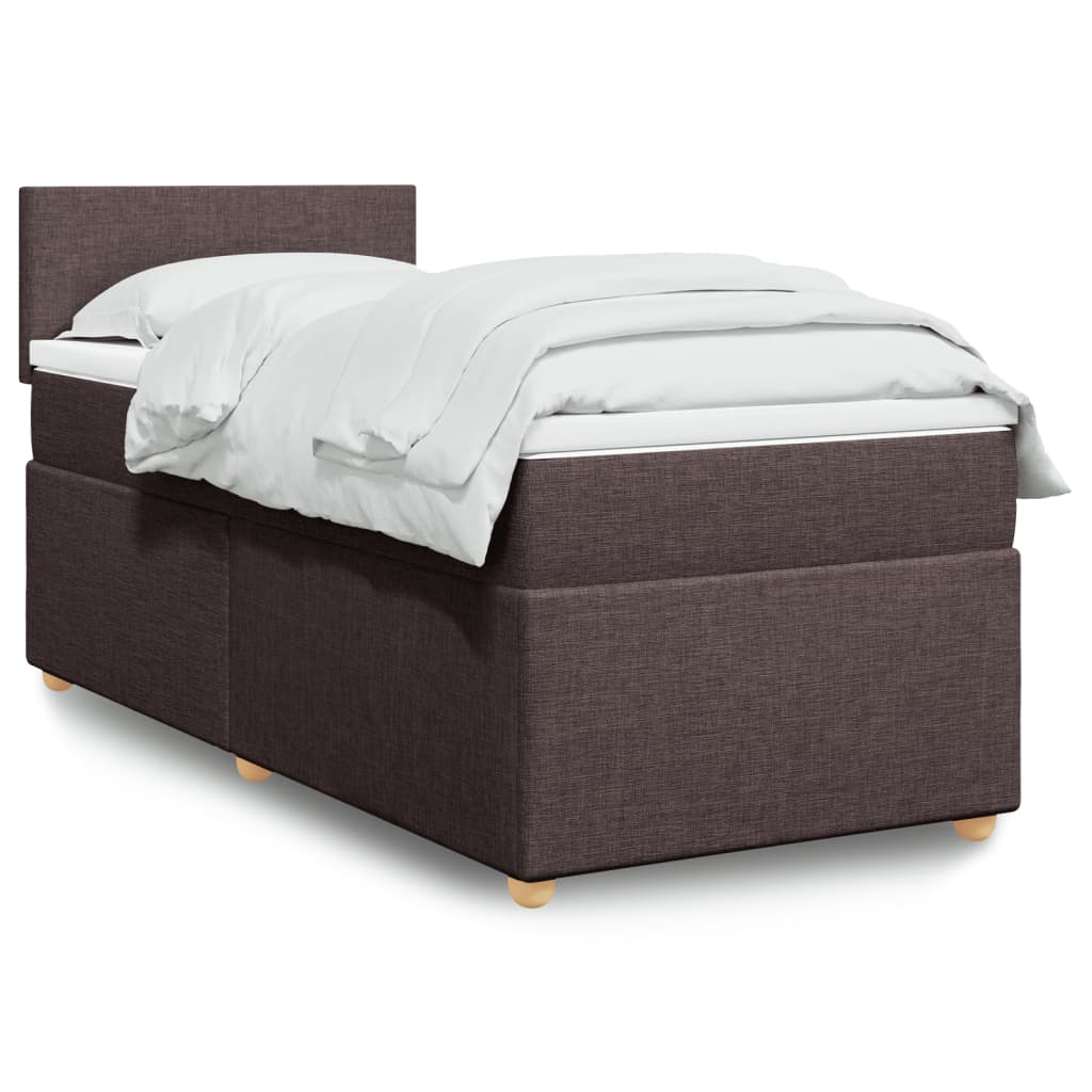 Boxspring met matras stof donkerbruin 90x190 cm is nu te koop bij PeponiXL, paradijselijk wonen!