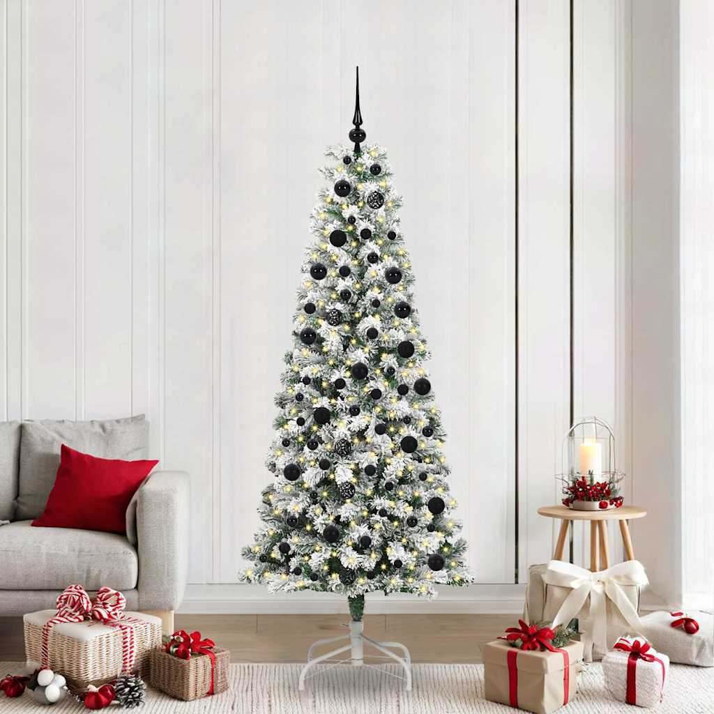 Kunstmatige Inklapbare Kerstboom Groen en Wit 210 cm is nu te koop bij PeponiXL, paradijselijk wonen!