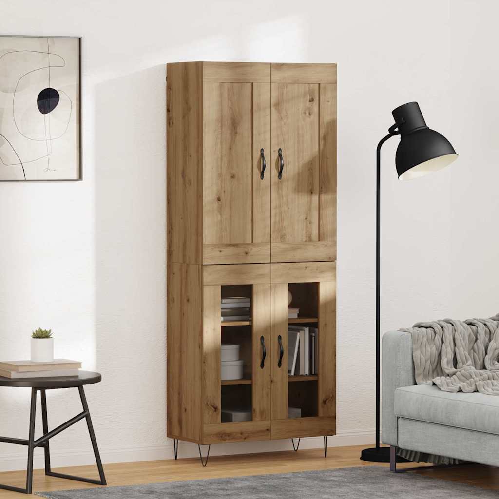 Hoge kast Artisan Eiken 69,5 x 34 x 180 cm Bewerkt hout is nu te koop bij PeponiXL, paradijselijk wonen!