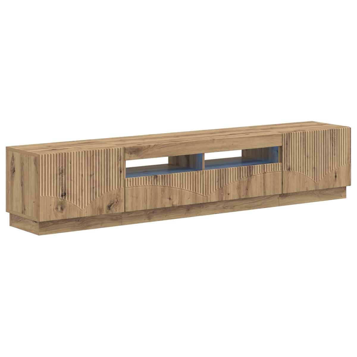 5-delige LED TV-kast Artisanaal eiken Bewerkt hout is nu te koop bij PeponiXL, paradijselijk wonen!