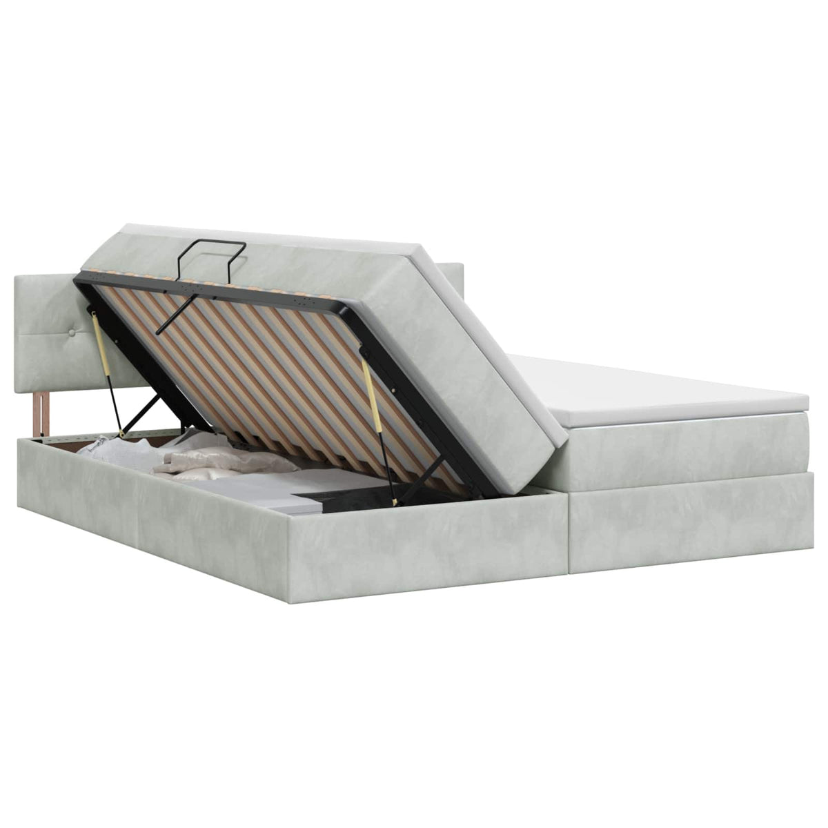 Opslag bed met hoofdeinde 2 st Lichtgrijs is nu te koop bij PeponiXL, paradijselijk wonen!