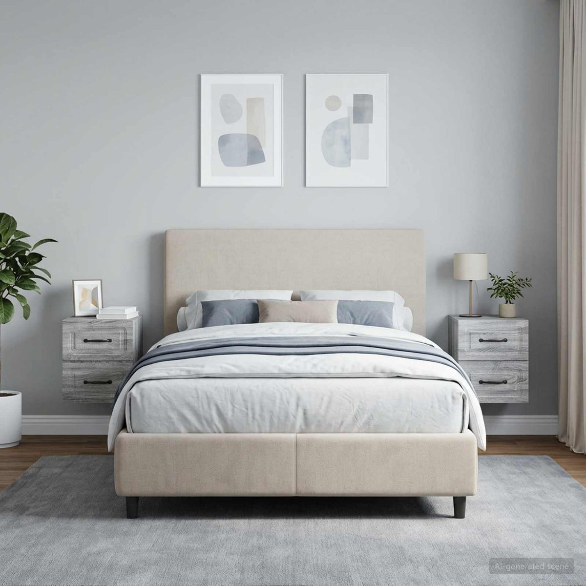 Wandbeugel Bedkast 2 pcs Grijs sonoma 34,5 x 33 x 40 cm is nu te koop bij PeponiXL, paradijselijk wonen!