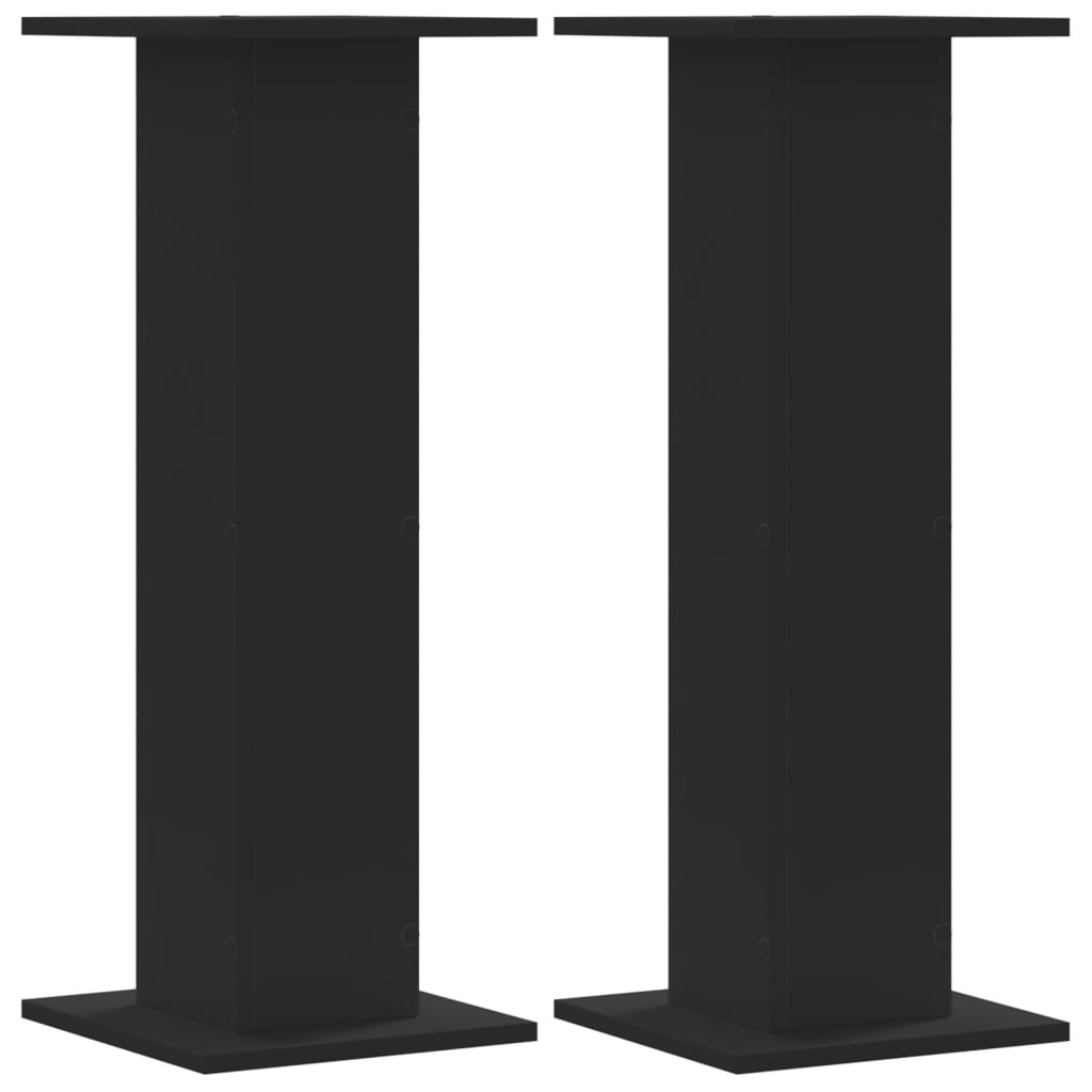 Plantenstandaards 2 st 30x30x80 cm bewerkt hout zwart is nu te koop bij PeponiXL, paradijselijk wonen!