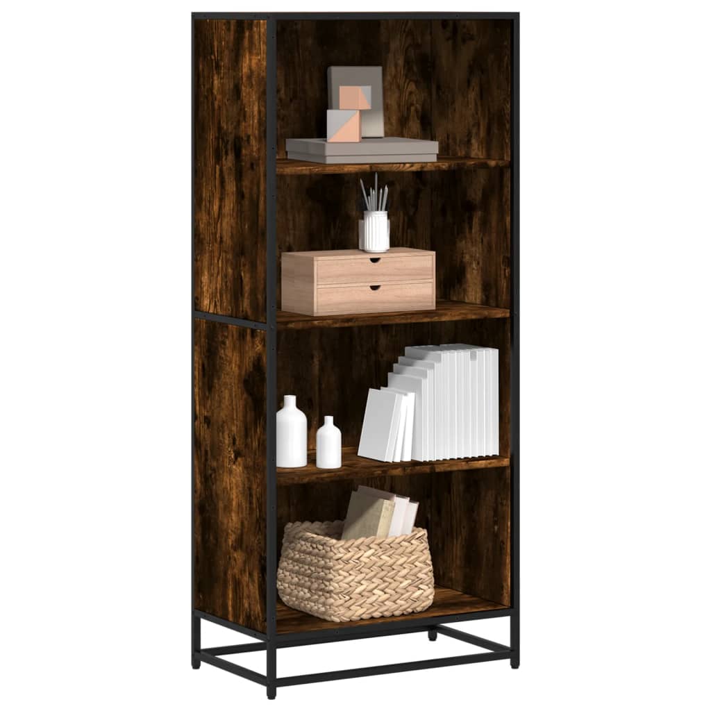 Boekenkast 60x35x139 cm bewerkt hout gerookt eikenkleurig is nu te koop bij PeponiXL, paradijselijk wonen!
