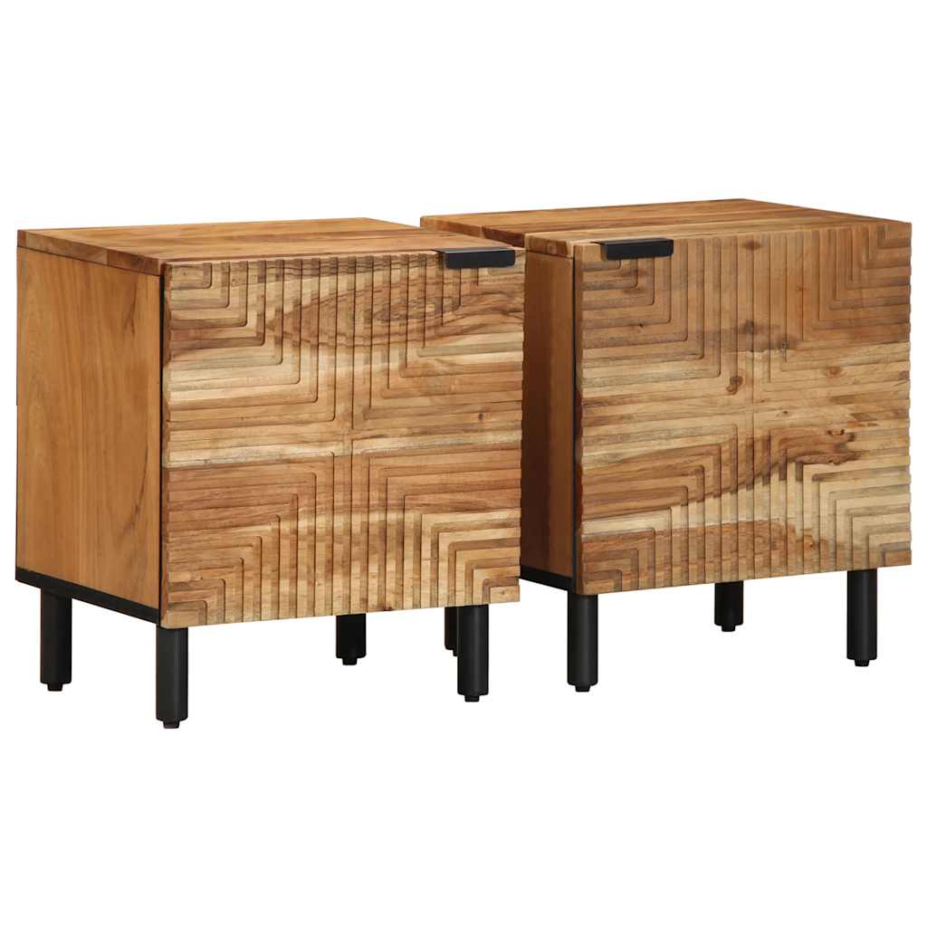 Nachtkastjes 2 stuks 40x33x46 cm Massief hout Acacia is nu te koop bij PeponiXL, paradijselijk wonen!