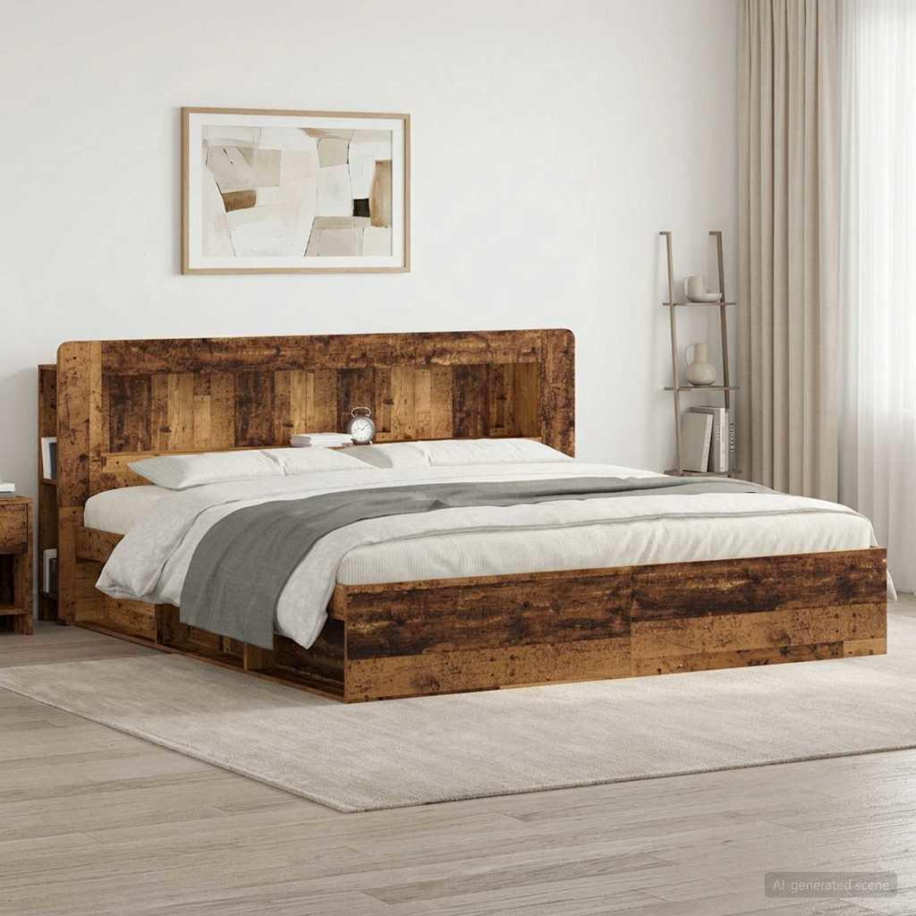 Hoofdbordkast met opslag Oud hout Geconstrueerd hout is nu te koop bij PeponiXL, paradijselijk wonen!