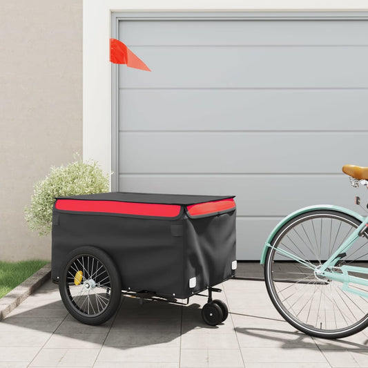Fietstrailer 45 kg ijzer zwart en rood is nu te koop bij PeponiXL, paradijselijk wonen!