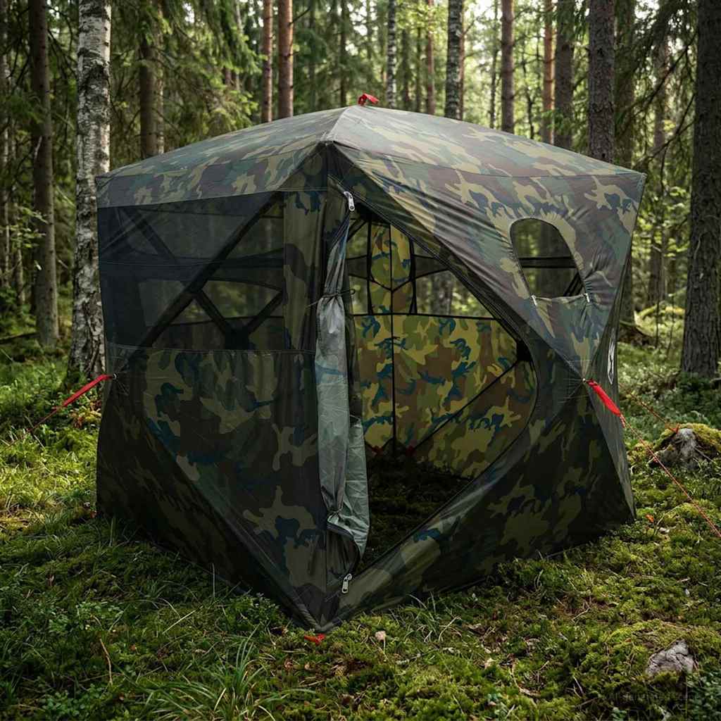 Jacht Tent Camouflage 143 x 143 x 165 cm Polyester en staal is nu te koop bij PeponiXL, paradijselijk wonen!