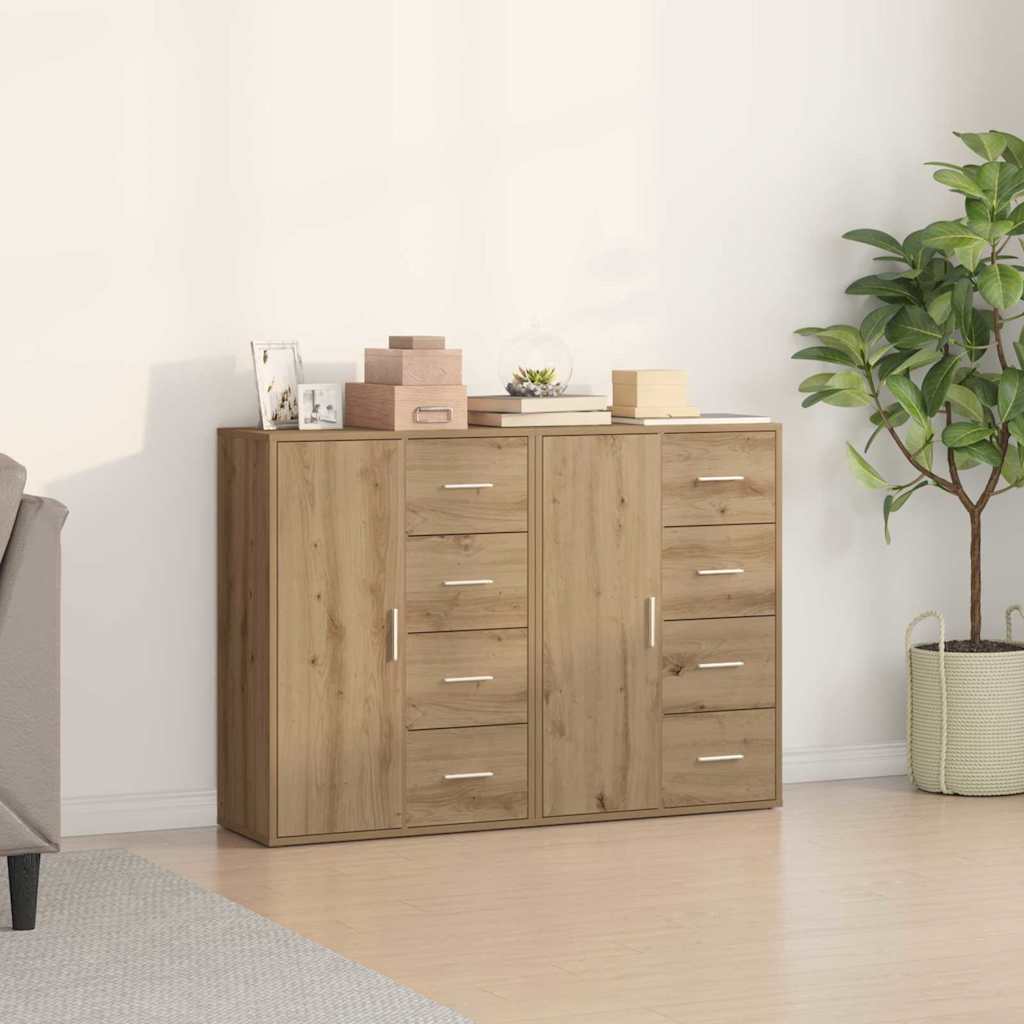 Dressoir 2 pcs Artisan Eiken 60 x 31 x 84 cm Bewerkt hout is nu te koop bij PeponiXL, paradijselijk wonen!