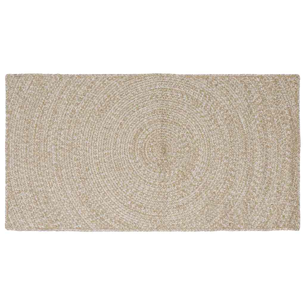Vloerkleden Rechthoekig Natuurlijk en Wit 80 x 150 cm Jute is nu te koop bij PeponiXL, paradijselijk wonen!