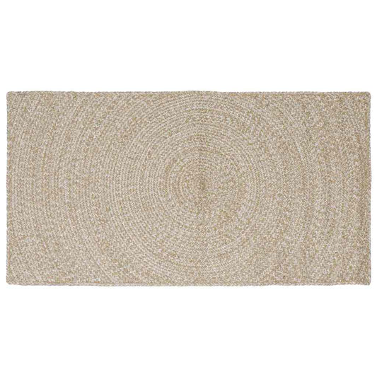 Vloerkleden Rechthoekig Natuurlijk en Wit 80 x 150 cm Jute is nu te koop bij PeponiXL, paradijselijk wonen!