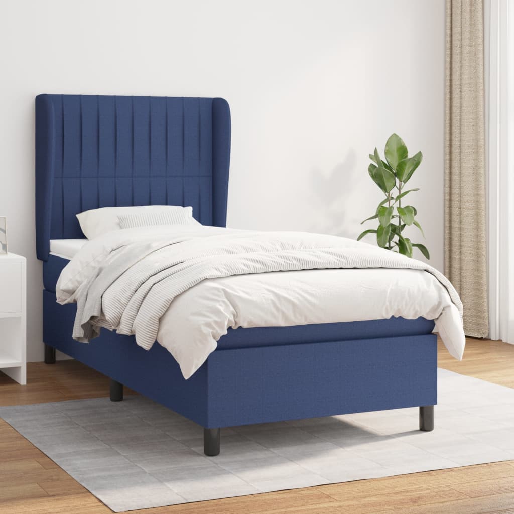 Boxspring met matras stof blauw 80x200 cm is nu te koop bij PeponiXL, paradijselijk wonen!