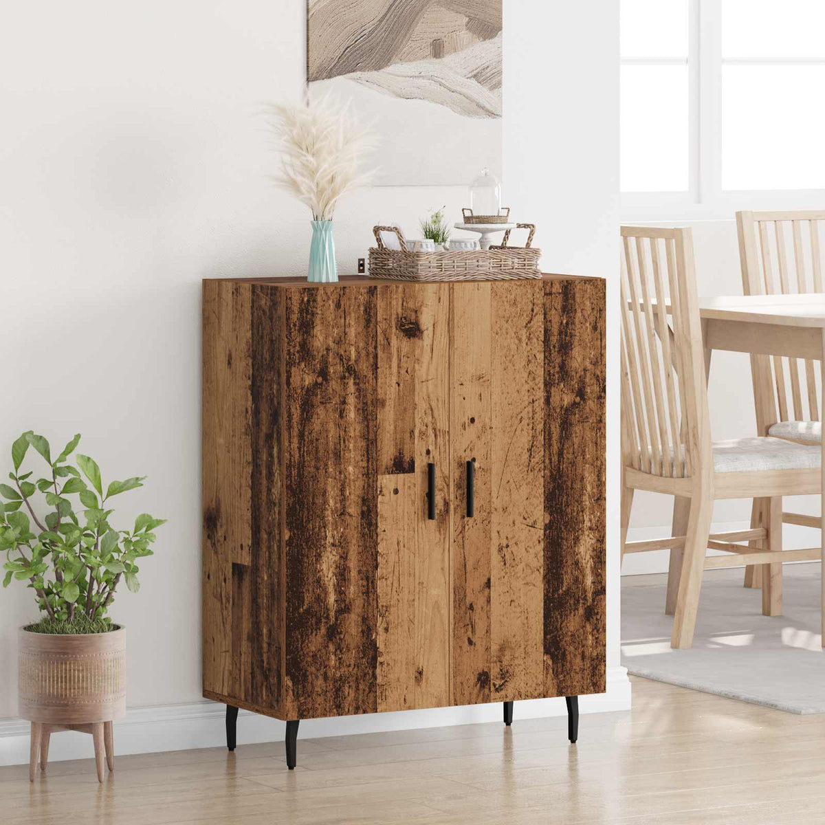 Dressoir Oudhout 69,5 x 34 x 90 cm Bewerkt hout is nu te koop bij PeponiXL, paradijselijk wonen!