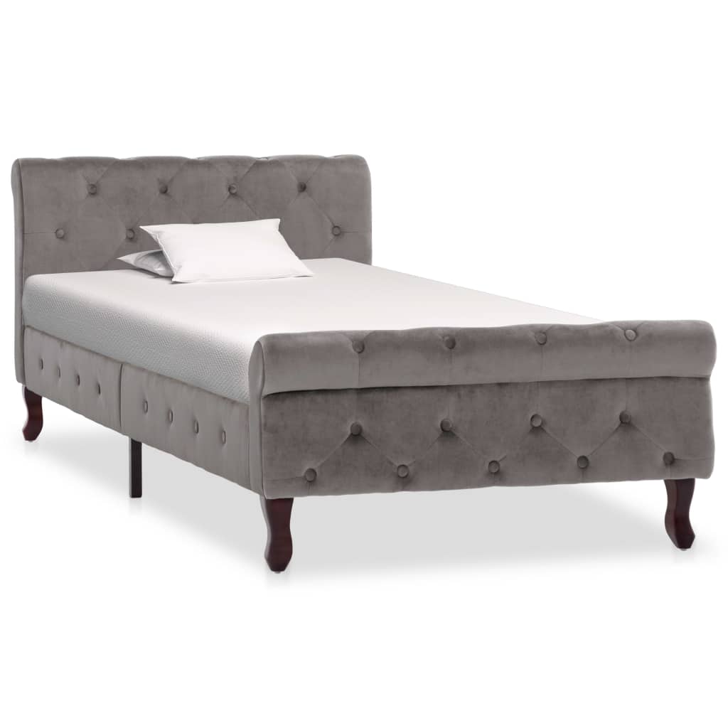 Bedframe fluweel grijs 90x200 cm is nu te koop bij PeponiXL, paradijselijk wonen!