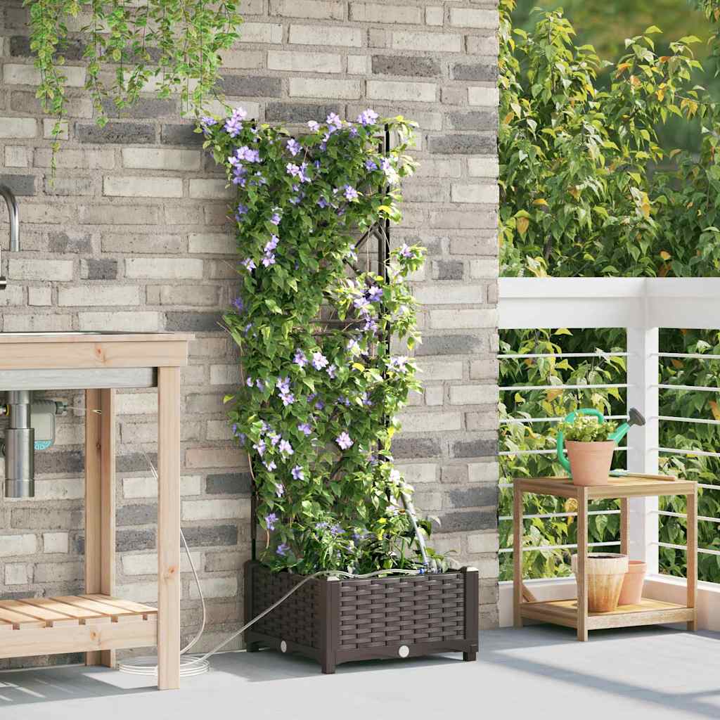 Tuin Bloempot Bruin 40 x 40 x 126 cm Kunststof is nu te koop bij PeponiXL, paradijselijk wonen!