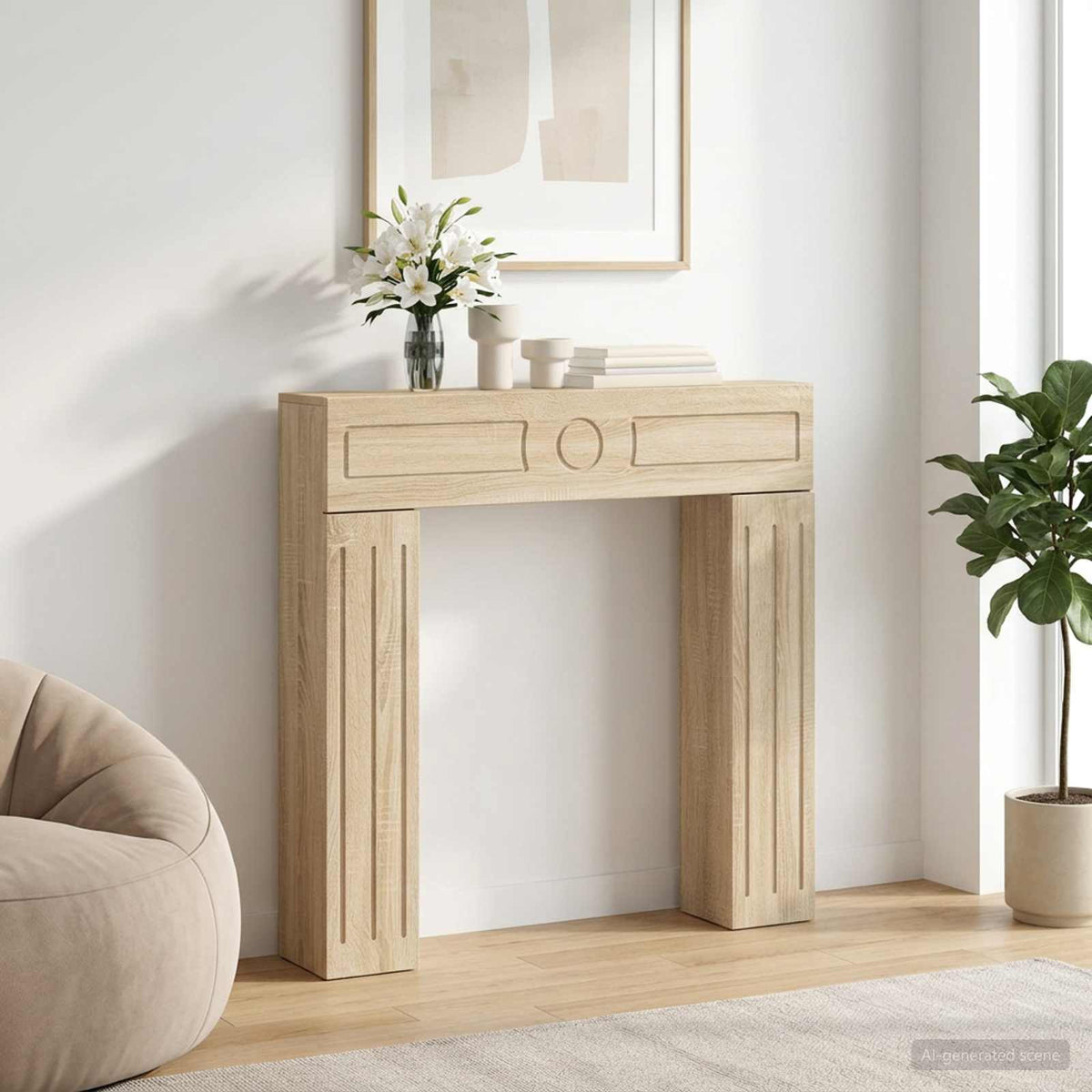 Haardomlijsting Sonoma Eiken 102 x 18 x 100,5 cm Bewerkt hout is nu te koop bij PeponiXL, paradijselijk wonen!