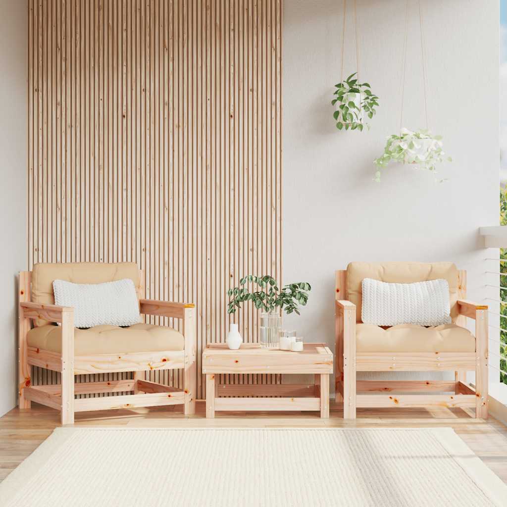 Tuinstoelen 2 st met kussens massief grenenhout is nu te koop bij PeponiXL, paradijselijk wonen!