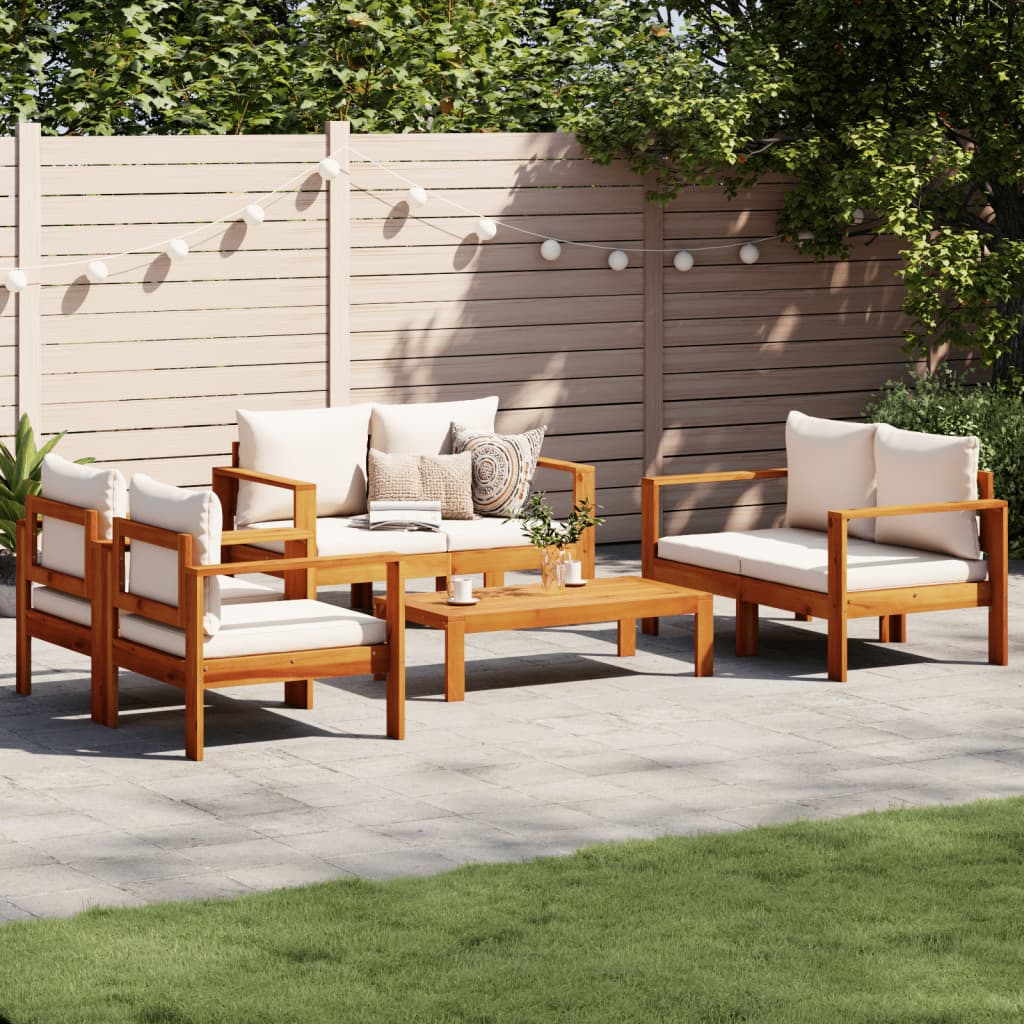 5-delige Loungeset met kussens massief acaciahout is nu te koop bij PeponiXL, paradijselijk wonen!