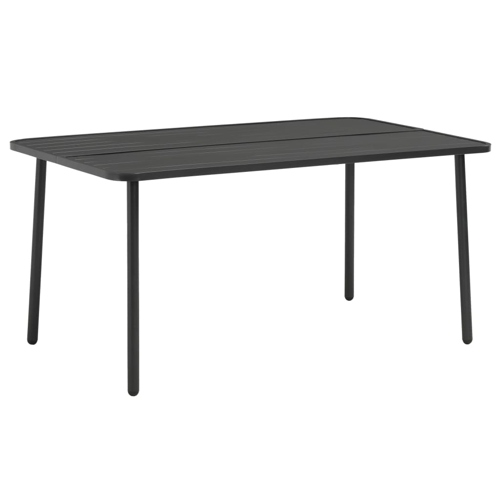 Tuintafel 150x90x72 cm staal donkergrijs is nu te koop bij PeponiXL, paradijselijk wonen!