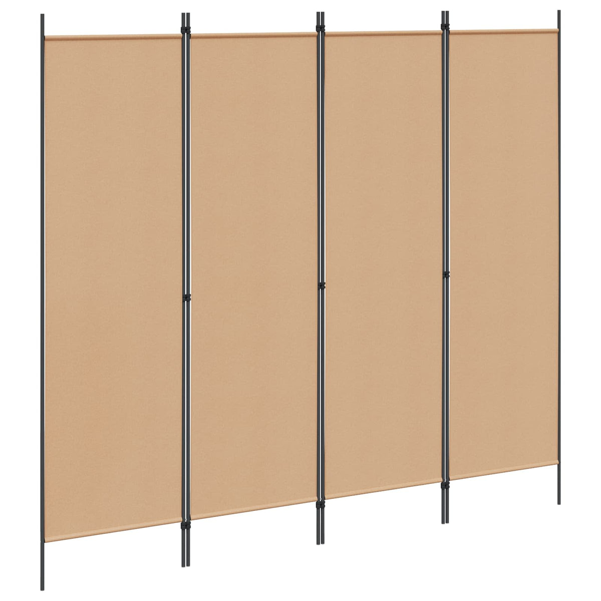4-panelen roomdivider Beige 200 x 180 cm Stof is nu te koop bij PeponiXL, paradijselijk wonen!