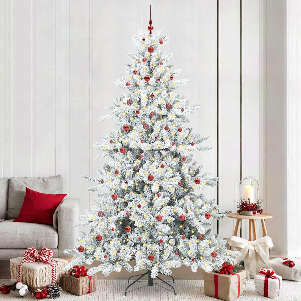 Kunstmatige Inklapbare Kerstboom Wit 240 cm PVC en staal is nu te koop bij PeponiXL, paradijselijk wonen!