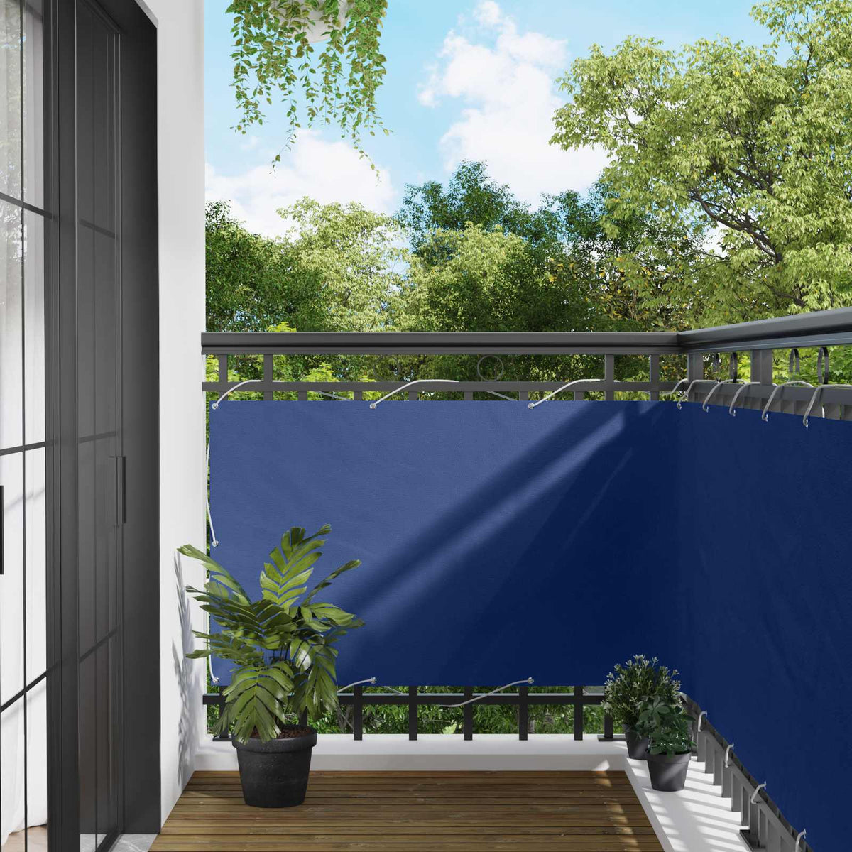 Balkon Scherm Blauw 100 x 800 cm Oxford Stof is nu te koop bij PeponiXL, paradijselijk wonen!