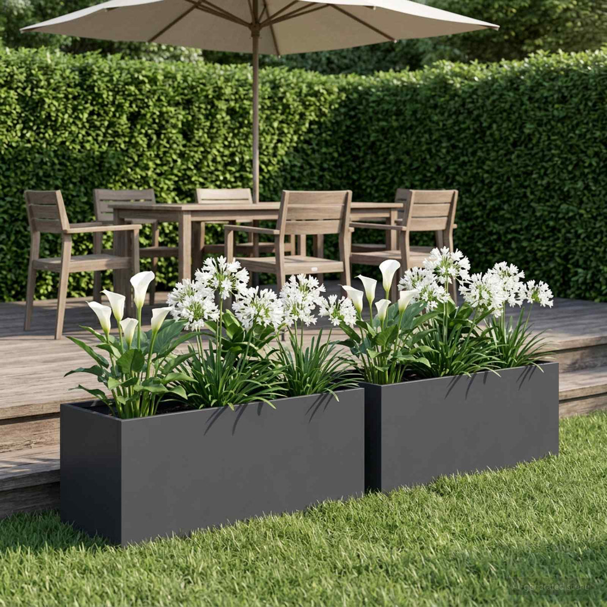 Plantenbak 2 st Antraciet 60 x 20 x 20 cm Koudgewalst staal is nu te koop bij PeponiXL, paradijselijk wonen!