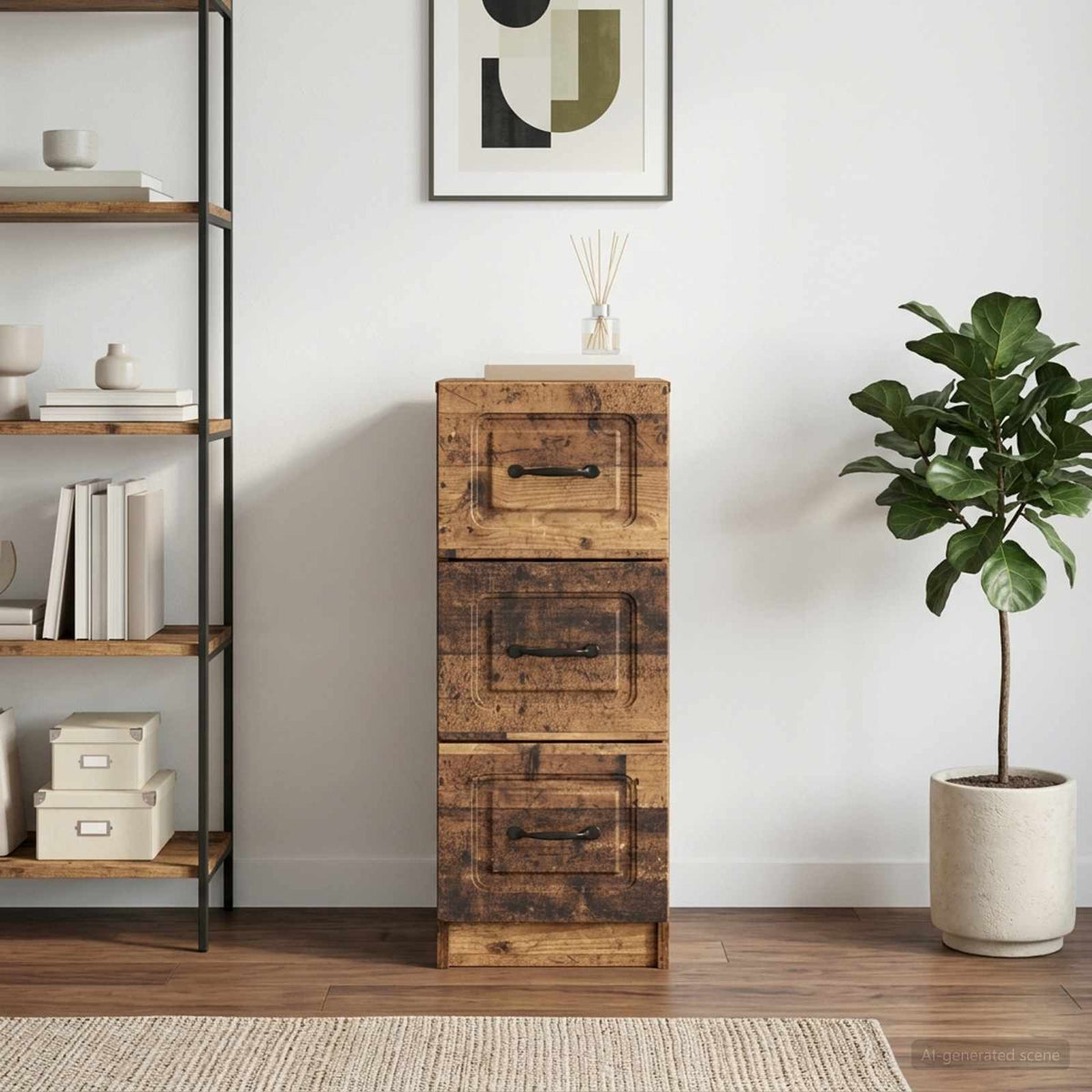 Ladenkast Oud hout 33 x 34,5 x 87 cm Bewerkt hout is nu te koop bij PeponiXL, paradijselijk wonen!