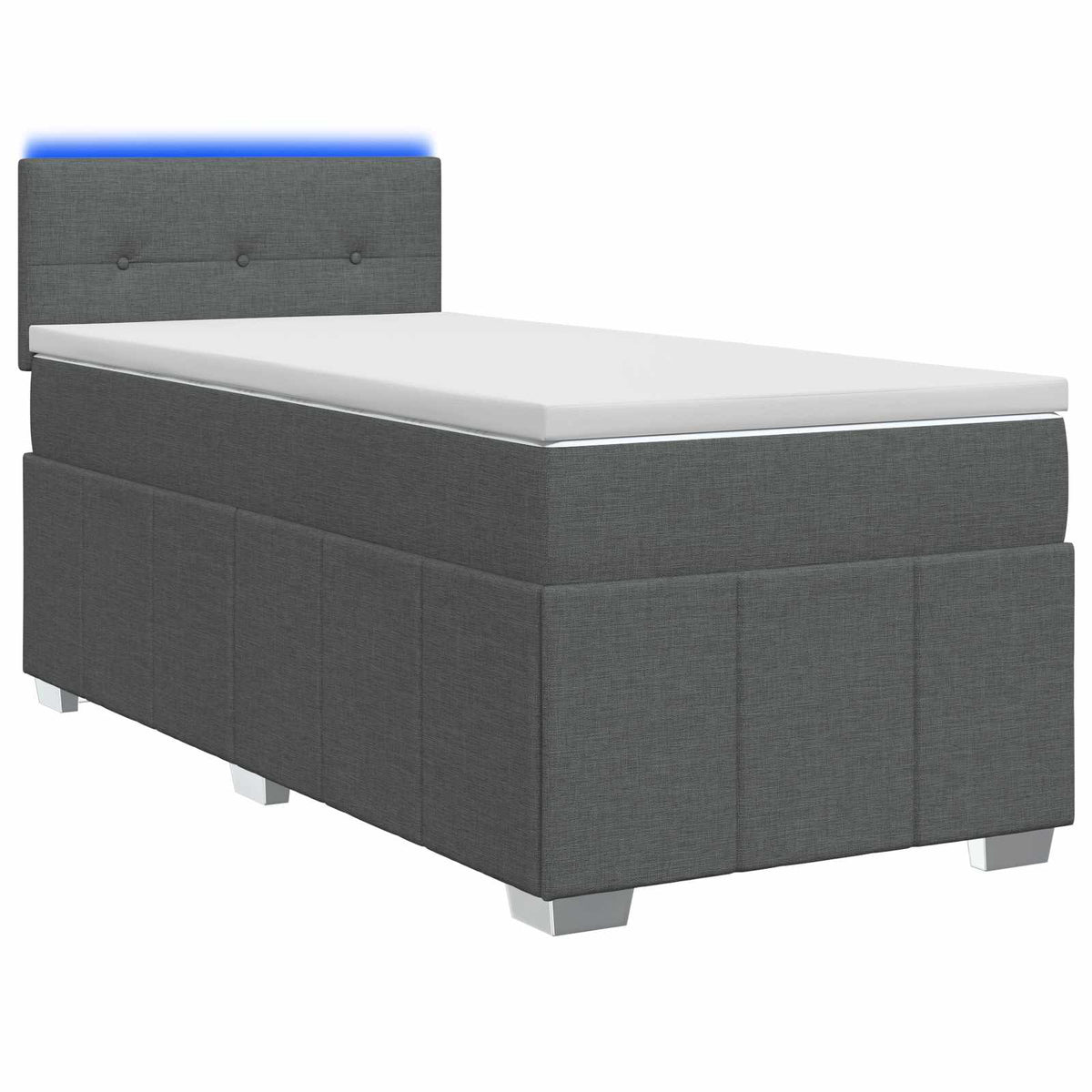 Boxspringbed met matras Donkergrijs 80 x 200 cm Stof is nu te koop bij PeponiXL, paradijselijk wonen!