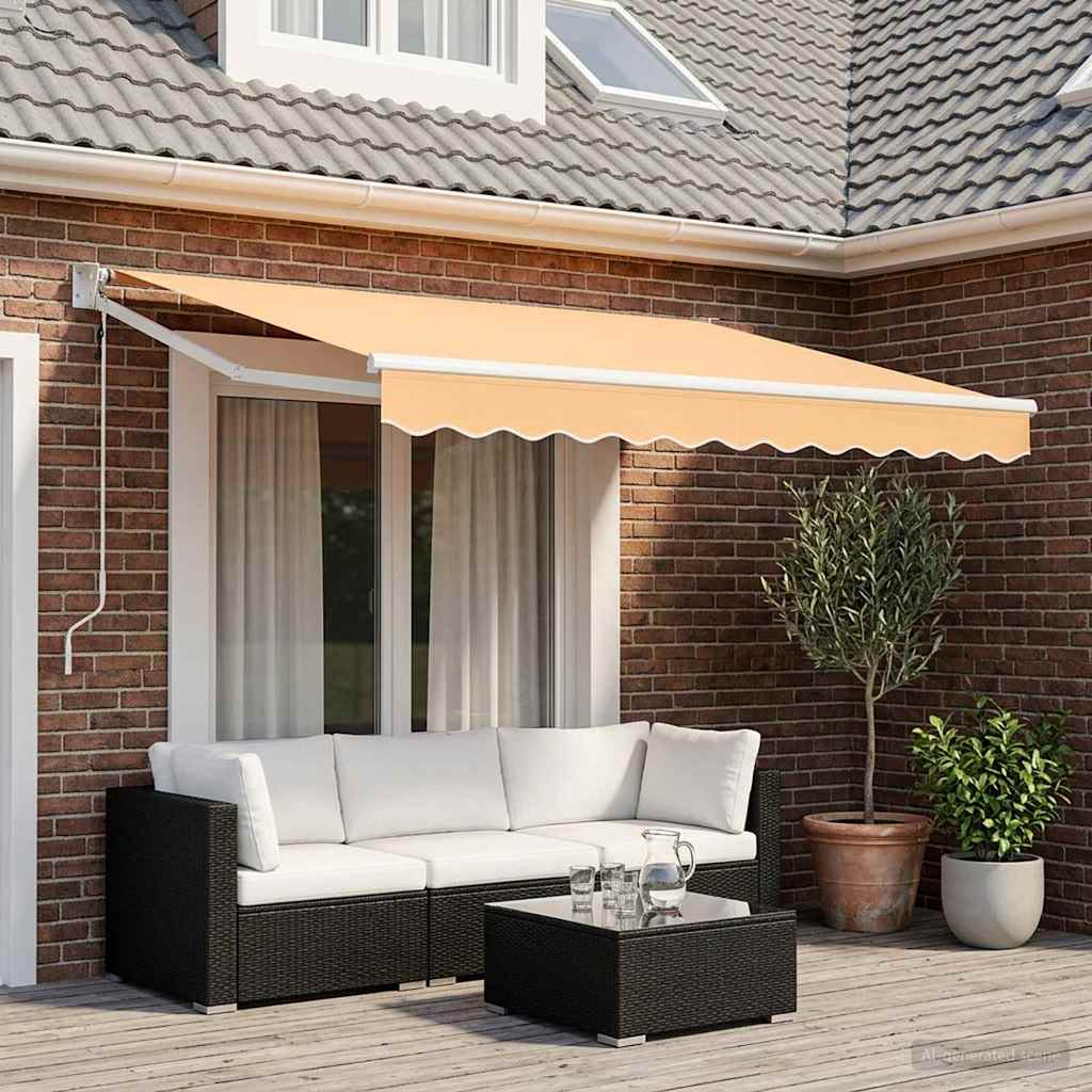 Uitschuifbare luifel Zand 2,5 x 2 m Polyester en Metaal is nu te koop bij PeponiXL, paradijselijk wonen!