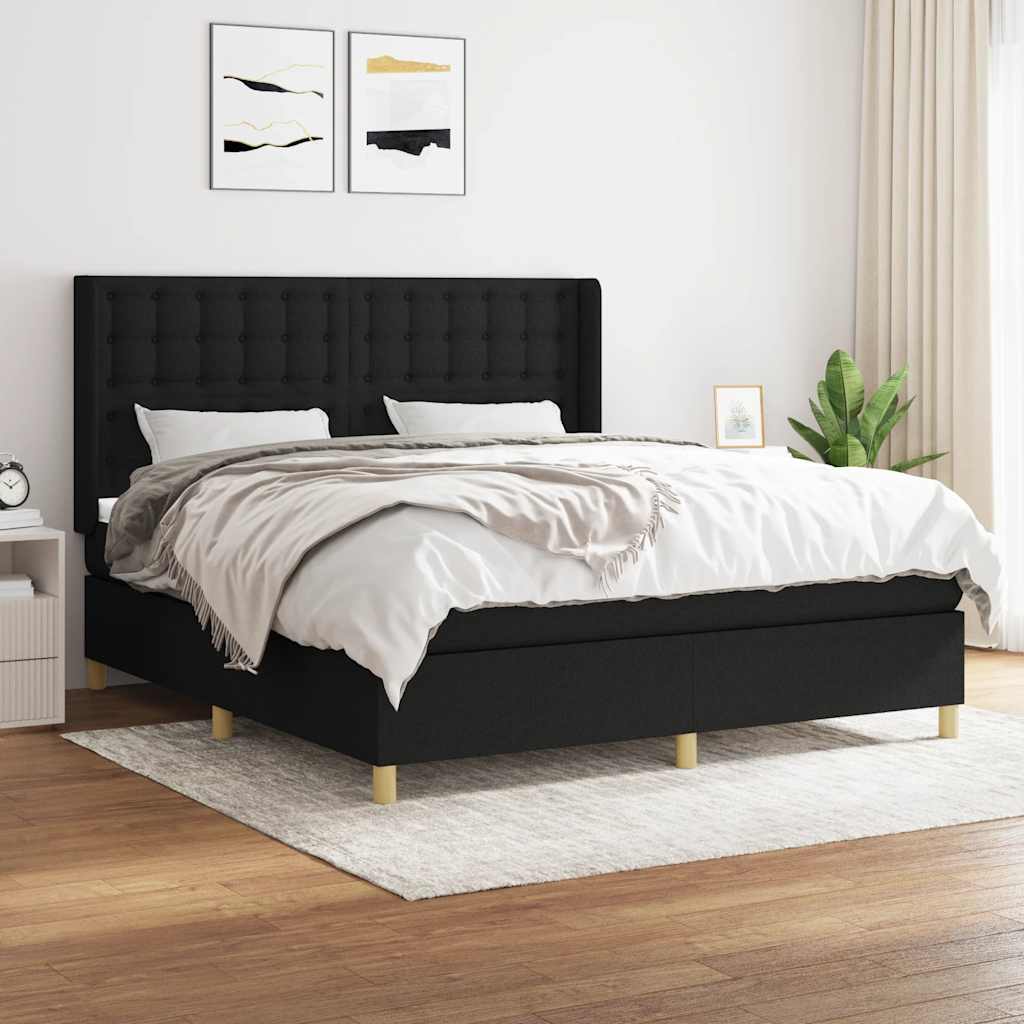 Boxspring met matras stof zwart 180x200 cm is nu te koop bij PeponiXL, paradijselijk wonen!