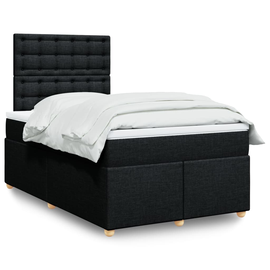 Boxspring met matras stof zwart 120x200 cm is nu te koop bij PeponiXL, paradijselijk wonen!