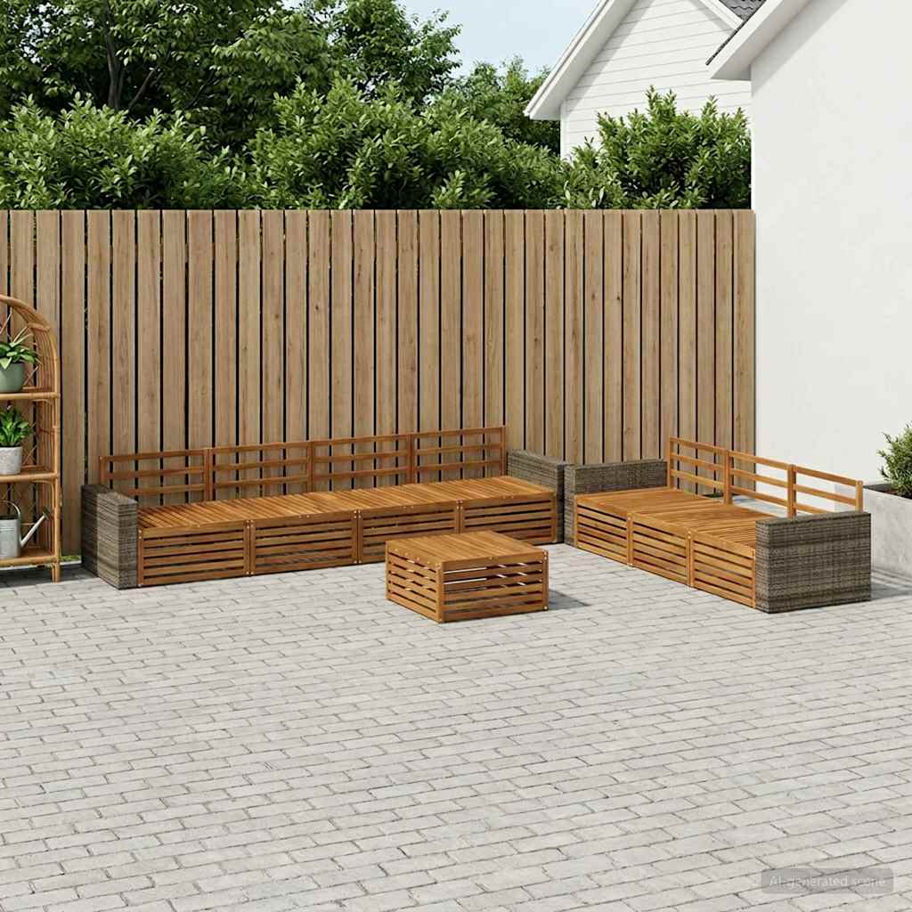 Buiten bankenset 8 pcs Naturel 79 x 79 x 37 cm is nu te koop bij PeponiXL, paradijselijk wonen!