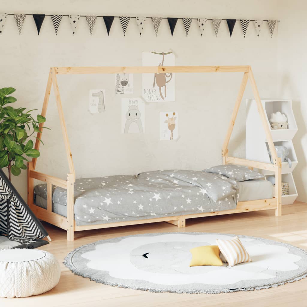 Kinderbedframe 80x200 cm massief grenenhout is nu te koop bij PeponiXL, paradijselijk wonen!