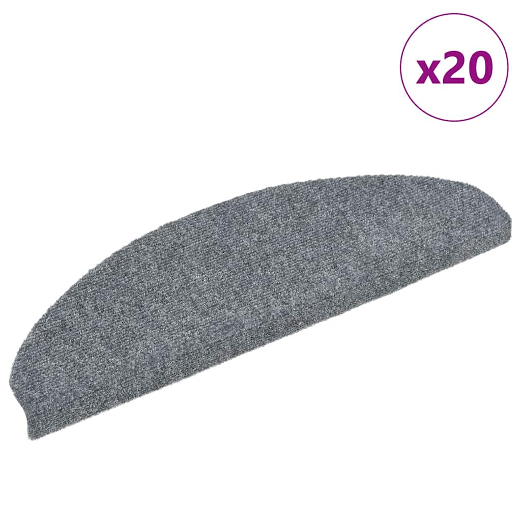Trapmatten Zelfklevend 20 stuks 65x21x4 cm Lichtgrijs Halfrond Groot is nu te koop bij PeponiXL, paradijselijk wonen!