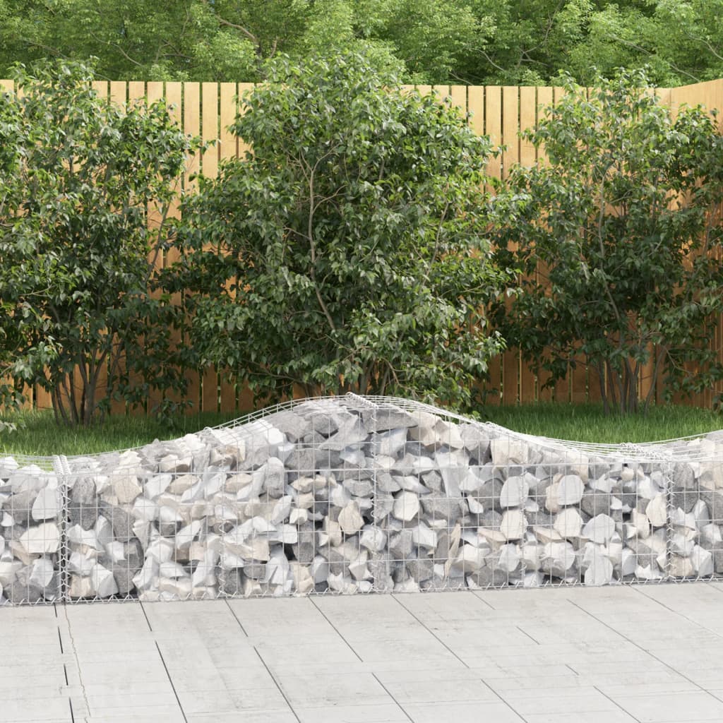 Schanskorven 14 st gewelfd 200x50x40/60 cm gegalvaniseerd ijzer is nu te koop bij PeponiXL, paradijselijk wonen!