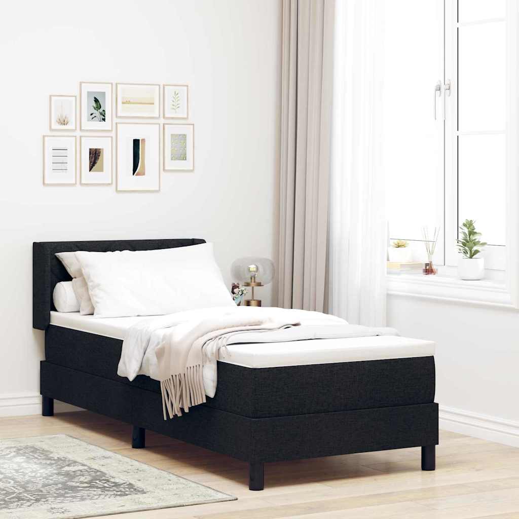 Boxspringbed met hoofdeinde Zwart 200 x 80 cm Stof is nu te koop bij PeponiXL, paradijselijk wonen!