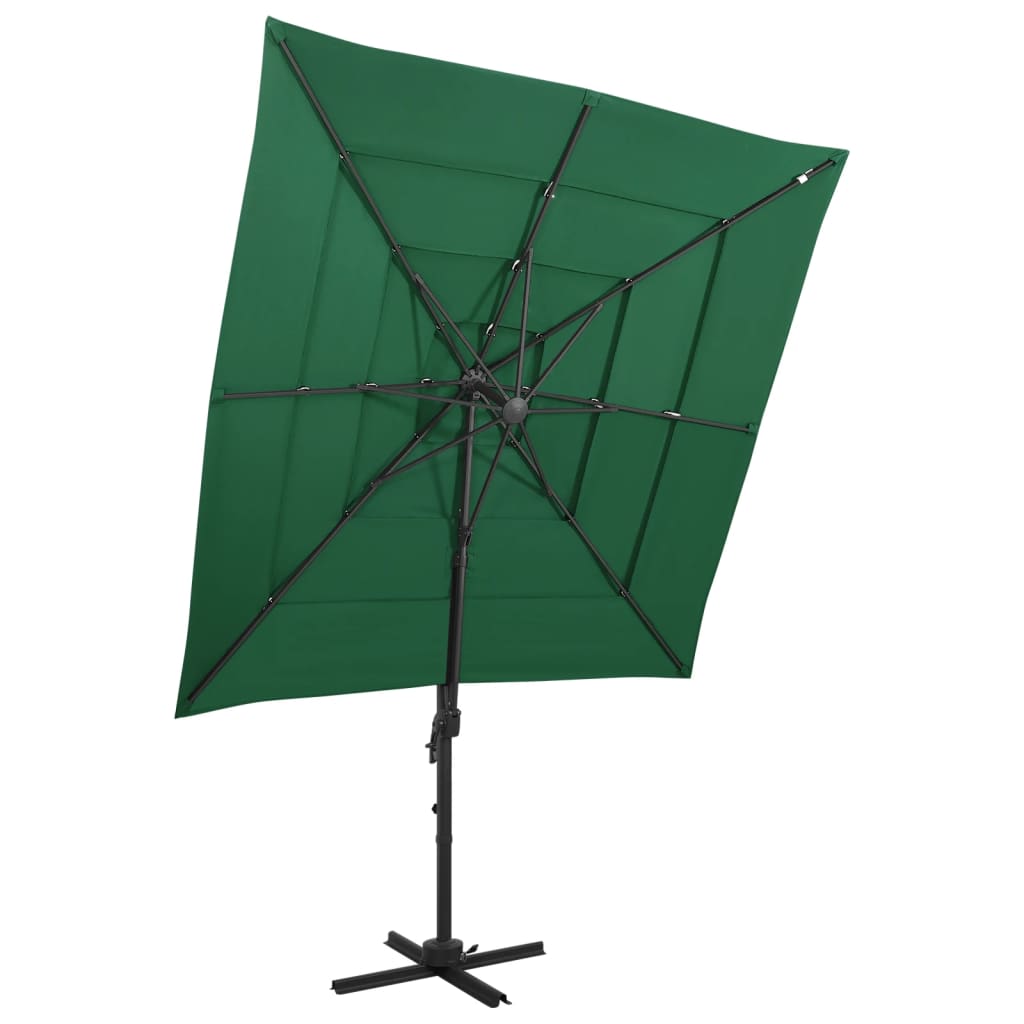 Parasol 4-laags met aluminium paal 250x250 cm groen is nu te koop bij PeponiXL, paradijselijk wonen!