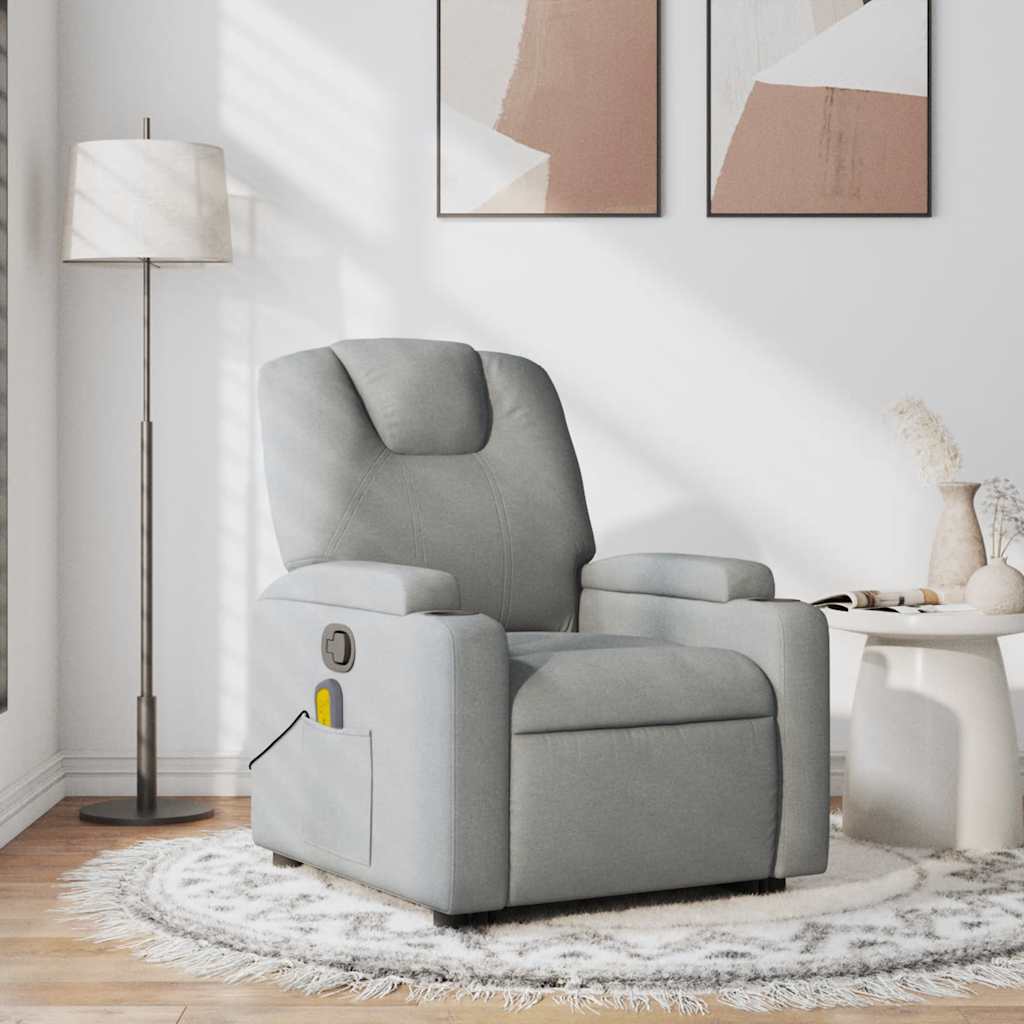 Massagestoel verstelbaar stof lichtgrijs is nu te koop bij PeponiXL, paradijselijk wonen!