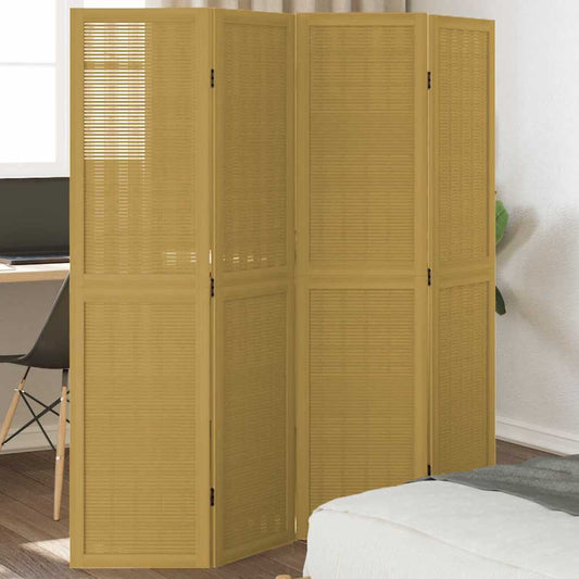 Kamerscherm met 4 panelen massief paulowniahout bruin is nu te koop bij PeponiXL, paradijselijk wonen!