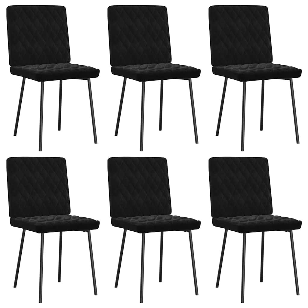Eetkamerstoelen 6 st fluweel zwart is nu te koop bij PeponiXL, paradijselijk wonen!