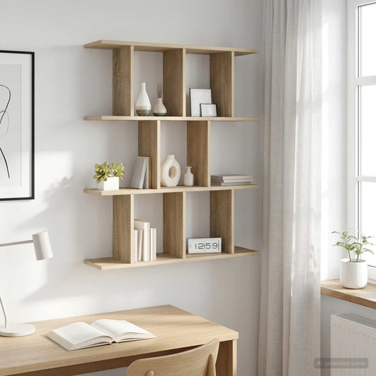 Wandplank Sonoma Eiken 80 x 20 x 96 cm Bewerkt hout is nu te koop bij PeponiXL, paradijselijk wonen!