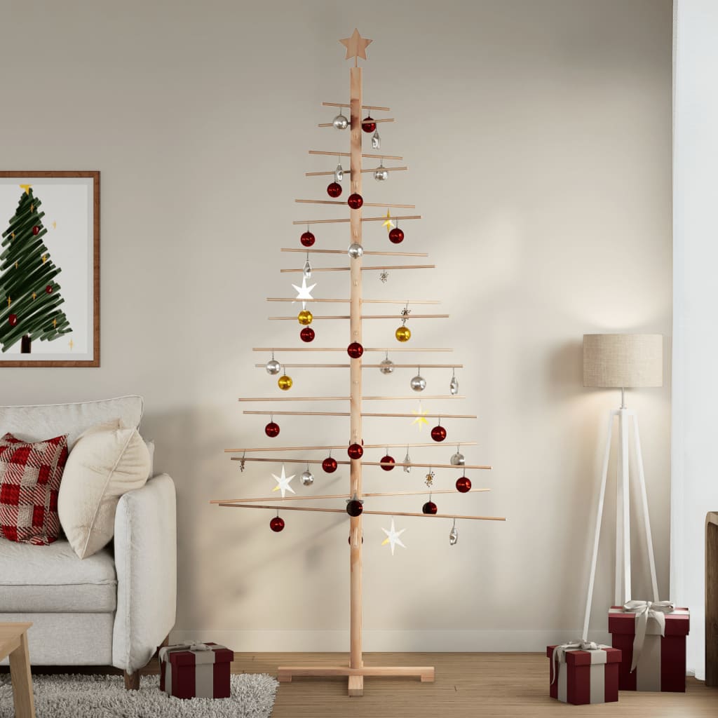 Kerstdecoratie kerstboom 210 cm massief grenenhout is nu te koop bij PeponiXL, paradijselijk wonen!