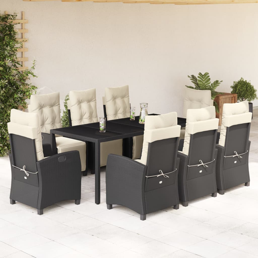 9-delige Tuinset poly rattan zwart is nu te koop bij PeponiXL, paradijselijk wonen!